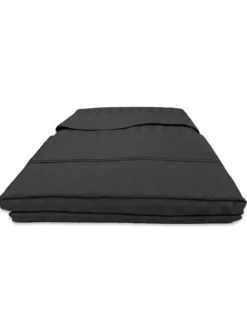 Completo Lenzuola Matrimoniali Cotone Nero Levante, Set Lenzuola Letto Matrimoniale, Raso Puro Cotone Rigato