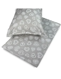 COMPLETO lenzuola MIROS cuore BIANCO in puro cotone stile TIROLESE