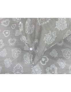 COMPLETO lenzuola MIROS cuore BIANCO in puro cotone stile TIROLESE