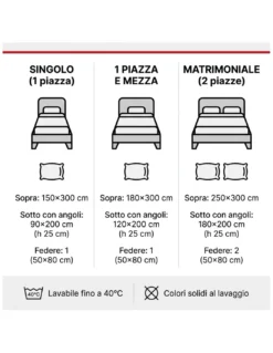 Completo Lenzuola Strong Grigio Piombo 100% Cotone, Set Letto Tinta Unita Lavabile, Morbido, Confortevole, Made in Italy