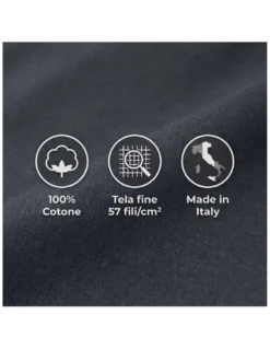 Completo Lenzuola Strong Grigio Piombo 100% Cotone, Set Letto Tinta Unita Lavabile, Morbido, Confortevole, Made in Italy