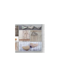 COMPLETO LENZUOLO DIGITALE LENZUOLA JOY COPRILETTO SHABBY CUORE BEIGE DIS.5