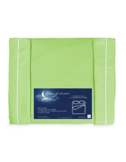 COMPLETO LENZUOLO in morbida microfibra TINTA unita VERDE ACIDO Matrimoniale 2 PIAZZE no stiro
