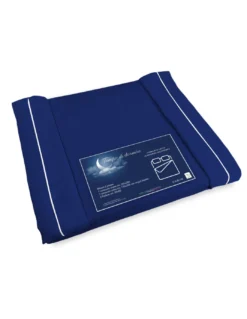 COMPLETO LENZUOLO in morbida microfibra TINTA unita BLU Matrimoniale 2 PIAZZE no stiro