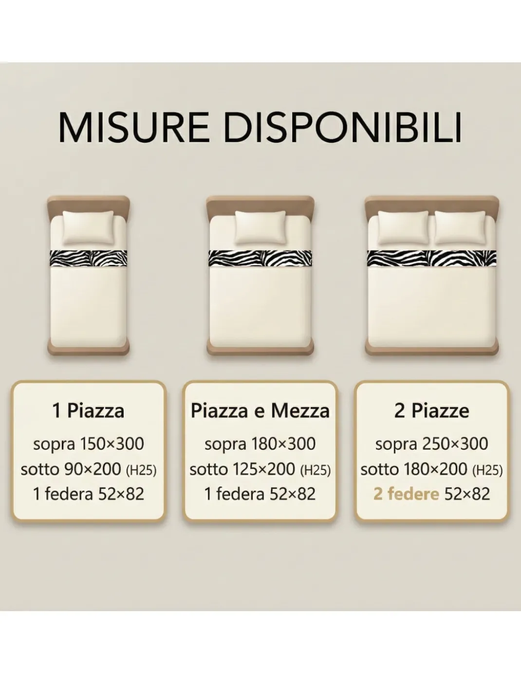 Completo LENZUOLO Lenzuola ZEBRATO Bianco e Nero SEXI in Puro cotone Made in Italy