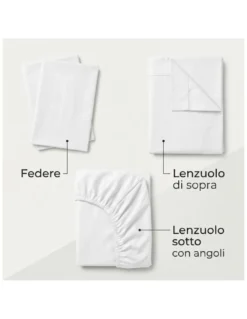 COMPLETO lenzuolo STRONG LENZUOLA tinta unita BIANCO puro COTONE Made in Italy