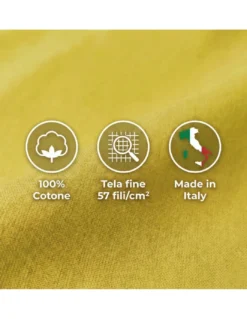 COMPLETO lenzuolo STRONG LENZUOLA tinta unita GIALLO puro COTONE Made in Italy