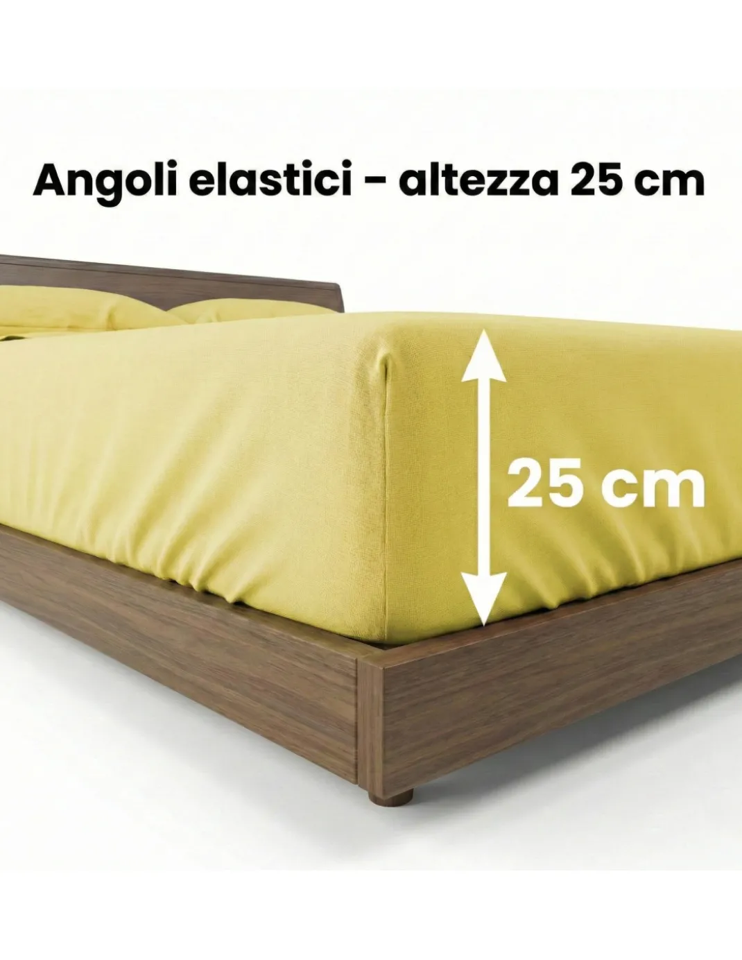 COMPLETO lenzuolo STRONG LENZUOLA tinta unita GIALLO puro COTONE Made in Italy
