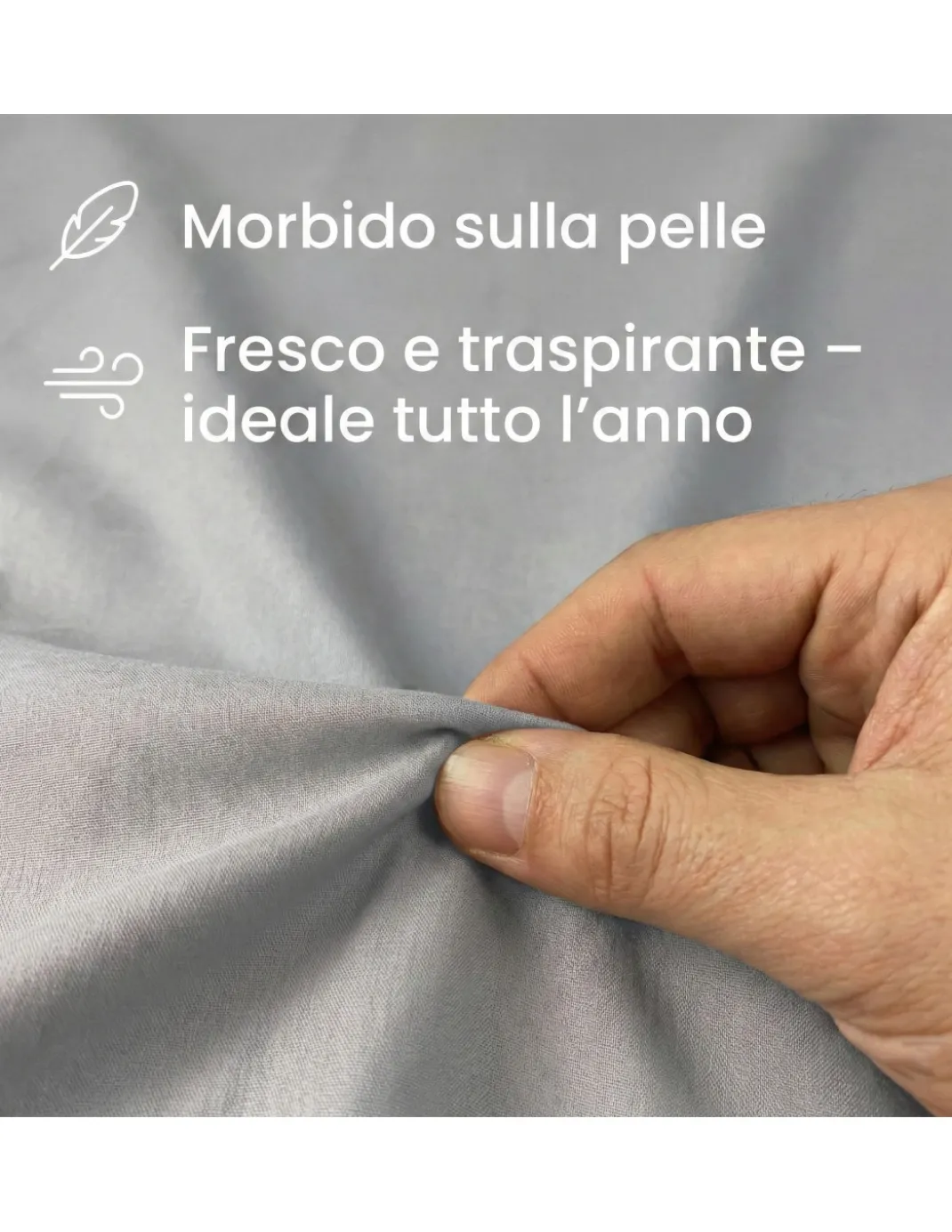 COMPLETO lenzuolo STRONG LENZUOLA tinta unita GRIGIO puro COTONE Made in Italy