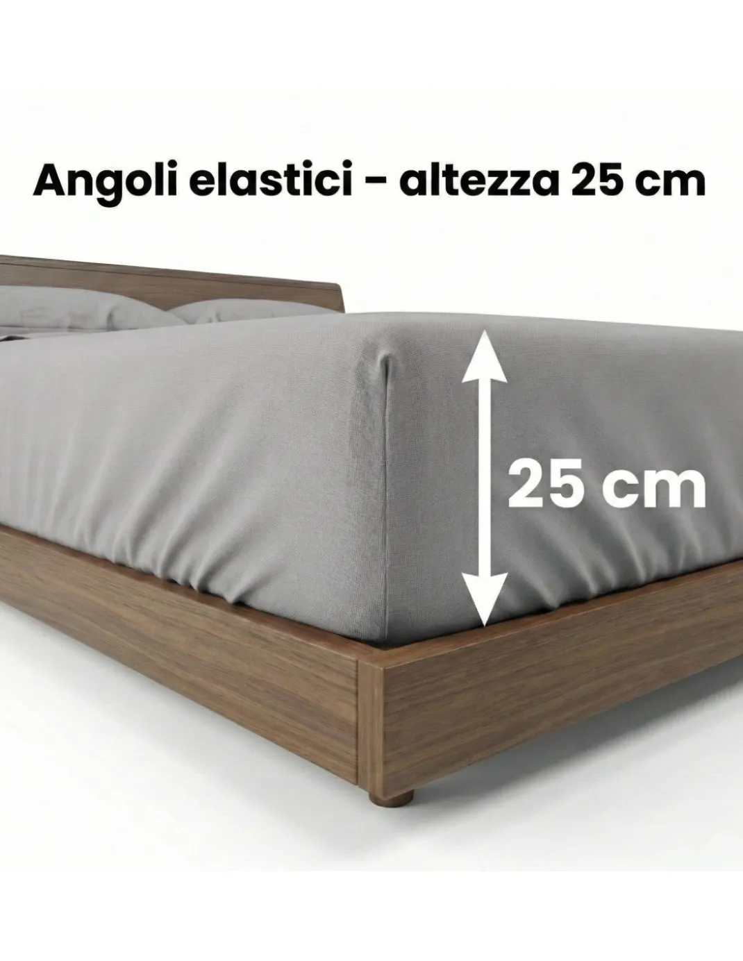COMPLETO lenzuolo STRONG LENZUOLA tinta unita GRIGIO puro COTONE Made in Italy