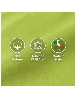 COMPLETO lenzuolo STRONG LENZUOLA tinta unita VERDE ACIDO puro COTONE Made in Italy