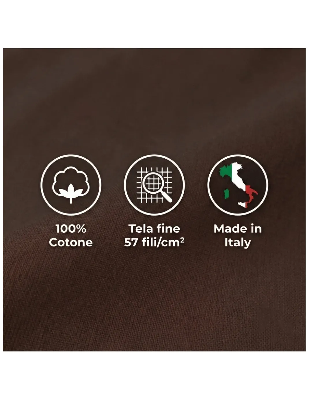 COMPLETO lenzuolo STRONG LENZUOLA tinta unita MARRONE puro COTONE Made in Italy
