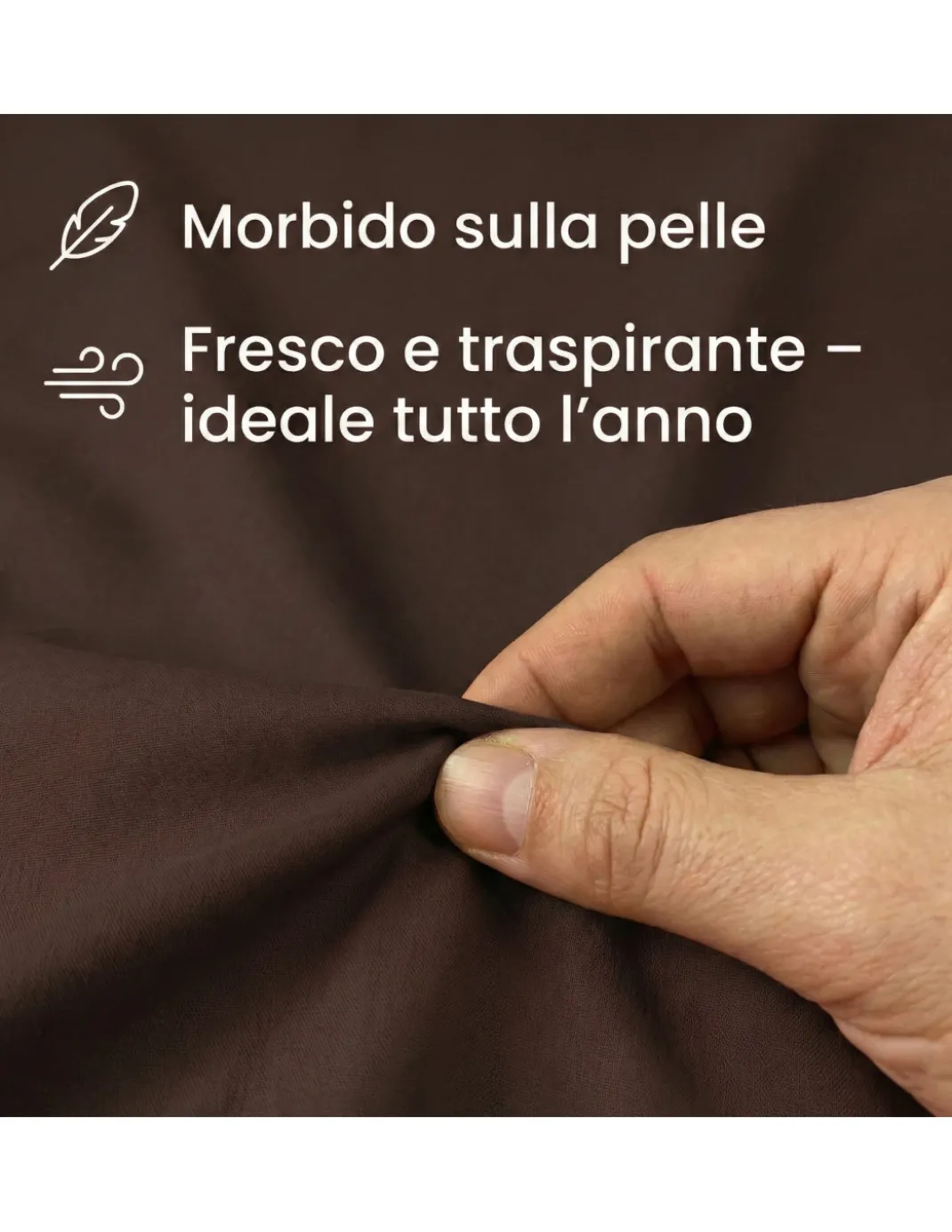 COMPLETO lenzuolo STRONG LENZUOLA tinta unita MARRONE puro COTONE Made in Italy