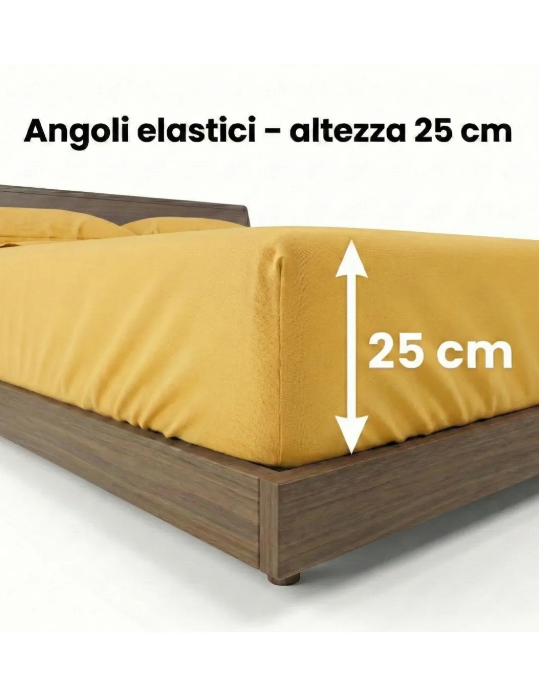COMPLETO lenzuolo STRONG LENZUOLA tinta unita OCRA puro COTONE Made in Italy