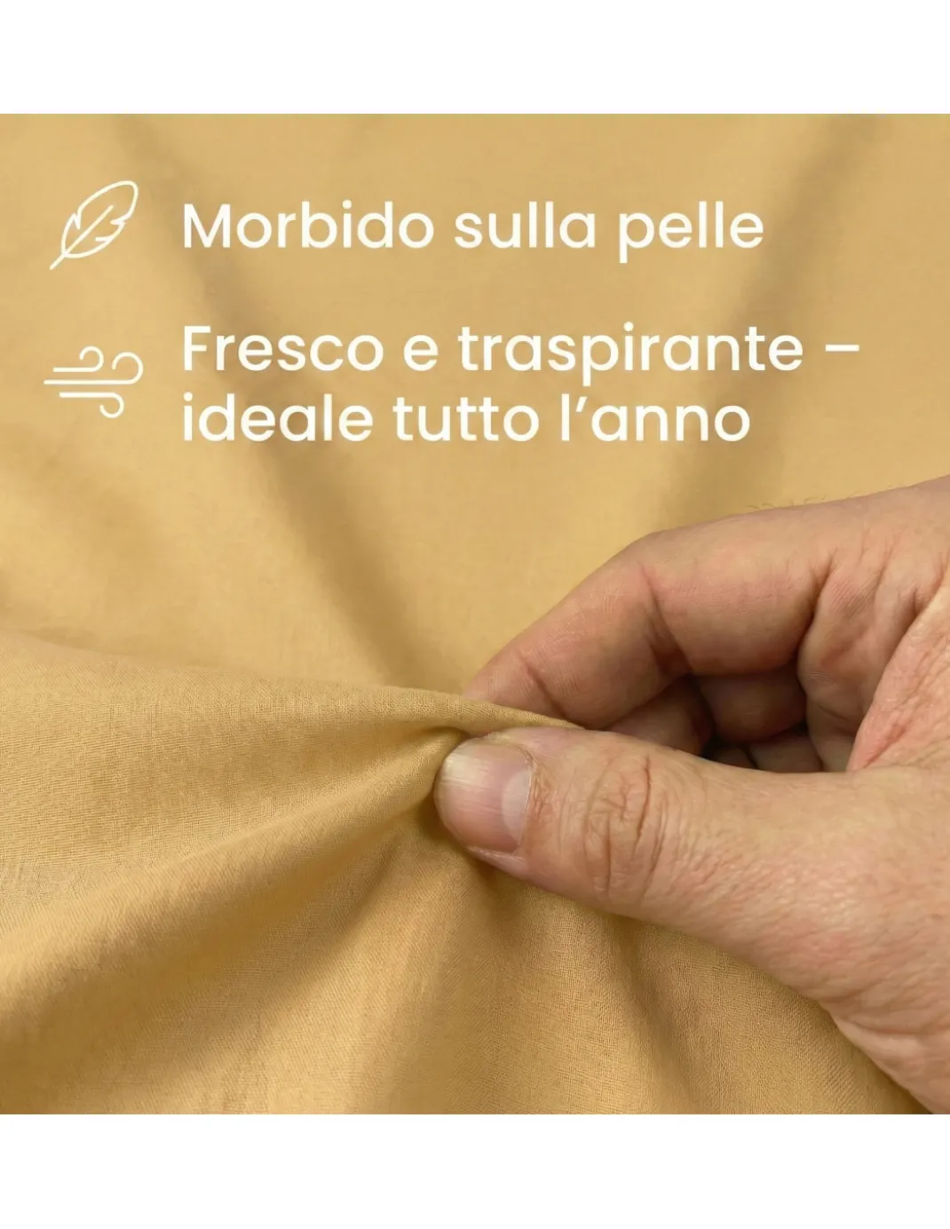 COMPLETO lenzuolo STRONG LENZUOLA tinta unita OCRA puro COTONE Made in Italy
