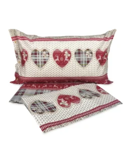 COMPLETO lenzuolo TIROLESE dis. BALME in puro cotone Made in Italy