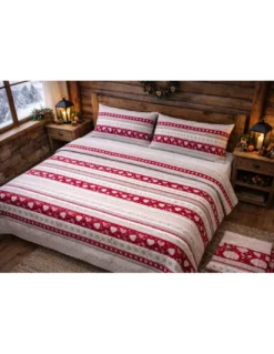 COMPLETO lenzuolo TIROLESE dis. CORVARA in puro cotone Made in Italy