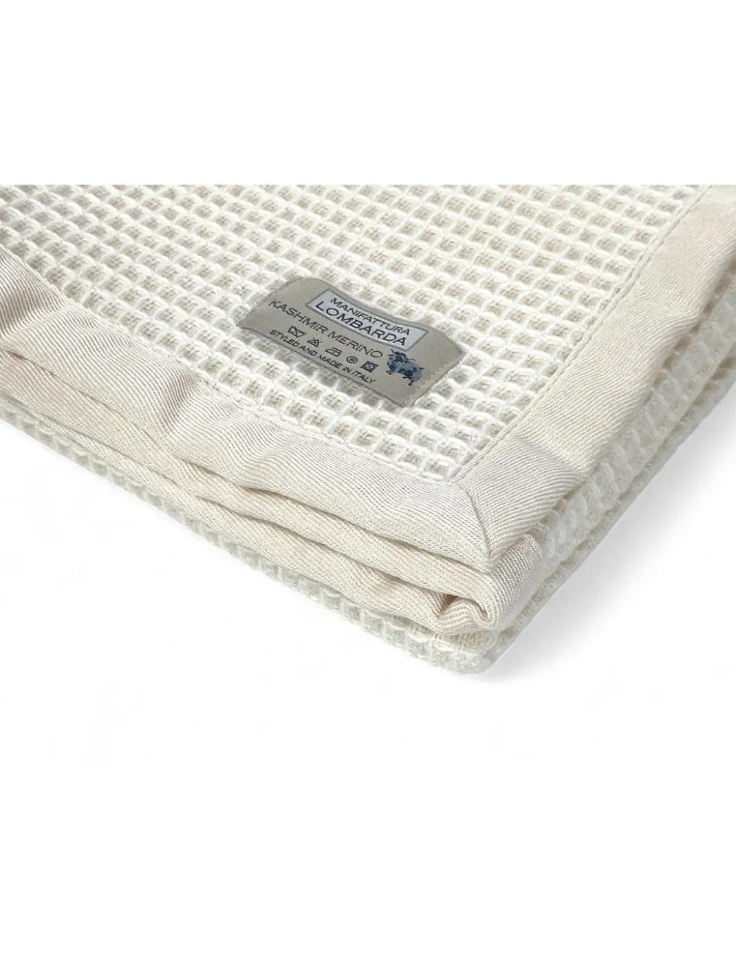 Coperta baby lana Merino & Kashmir nido d’ape – anti-pilling, Made in Italy, per culla navicella carrozzina lettino