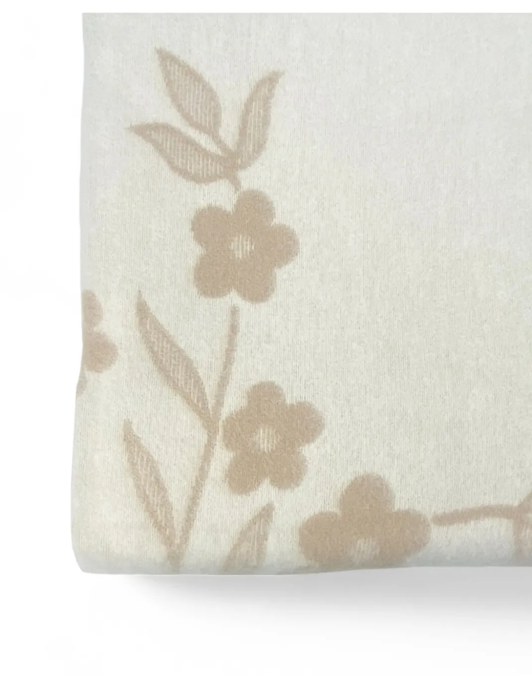 Coperta bicolor Fiore in pura lana vergine marchiata, doppia faccia, nocciola chiaro/scuro, Made in Italy