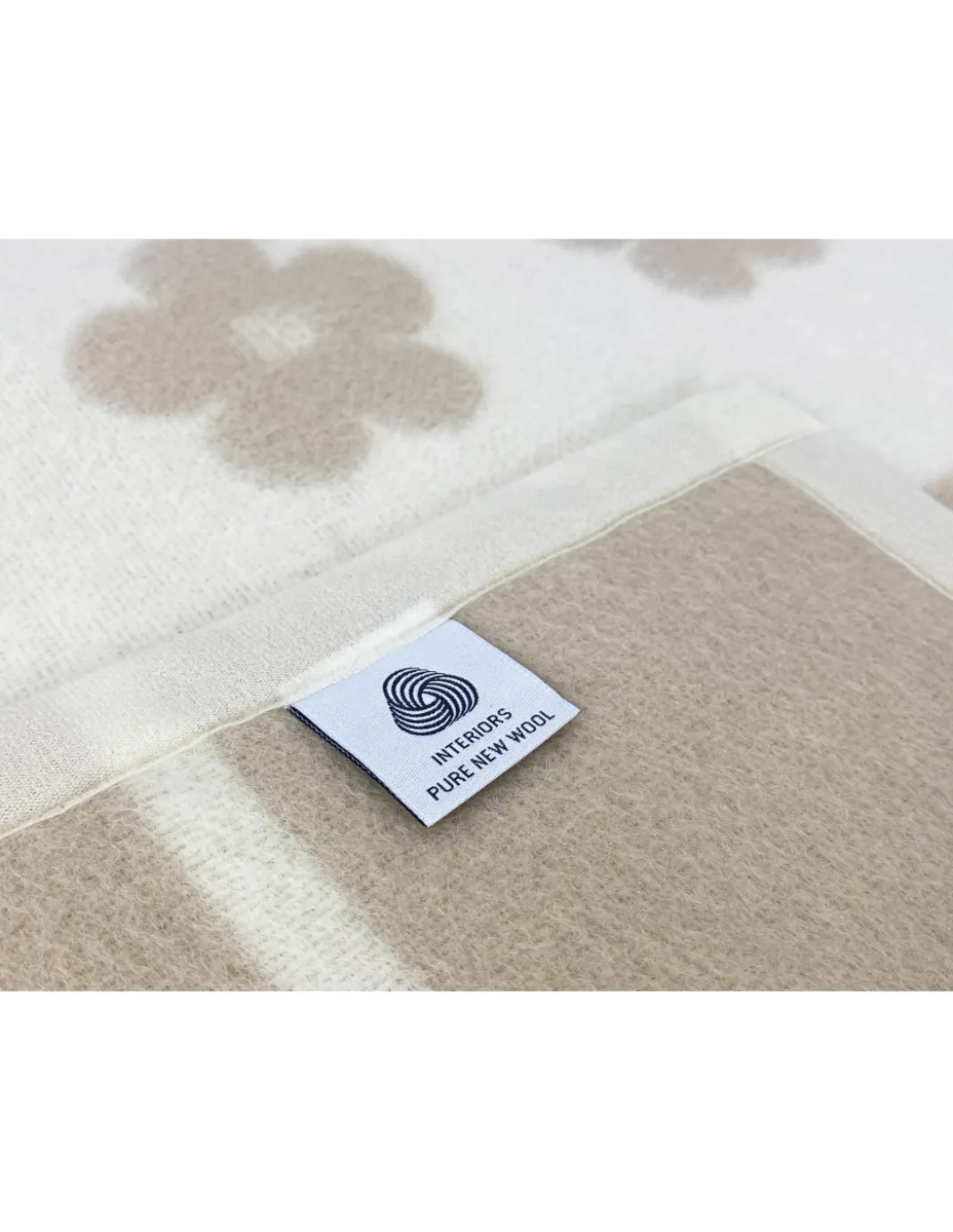 Coperta bicolor Fiore in pura lana vergine marchiata, doppia faccia, nocciola chiaro/scuro, Made in Italy