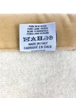 COPERTA BICOLOR in vera pura LANA vergine morbida e calda Beige