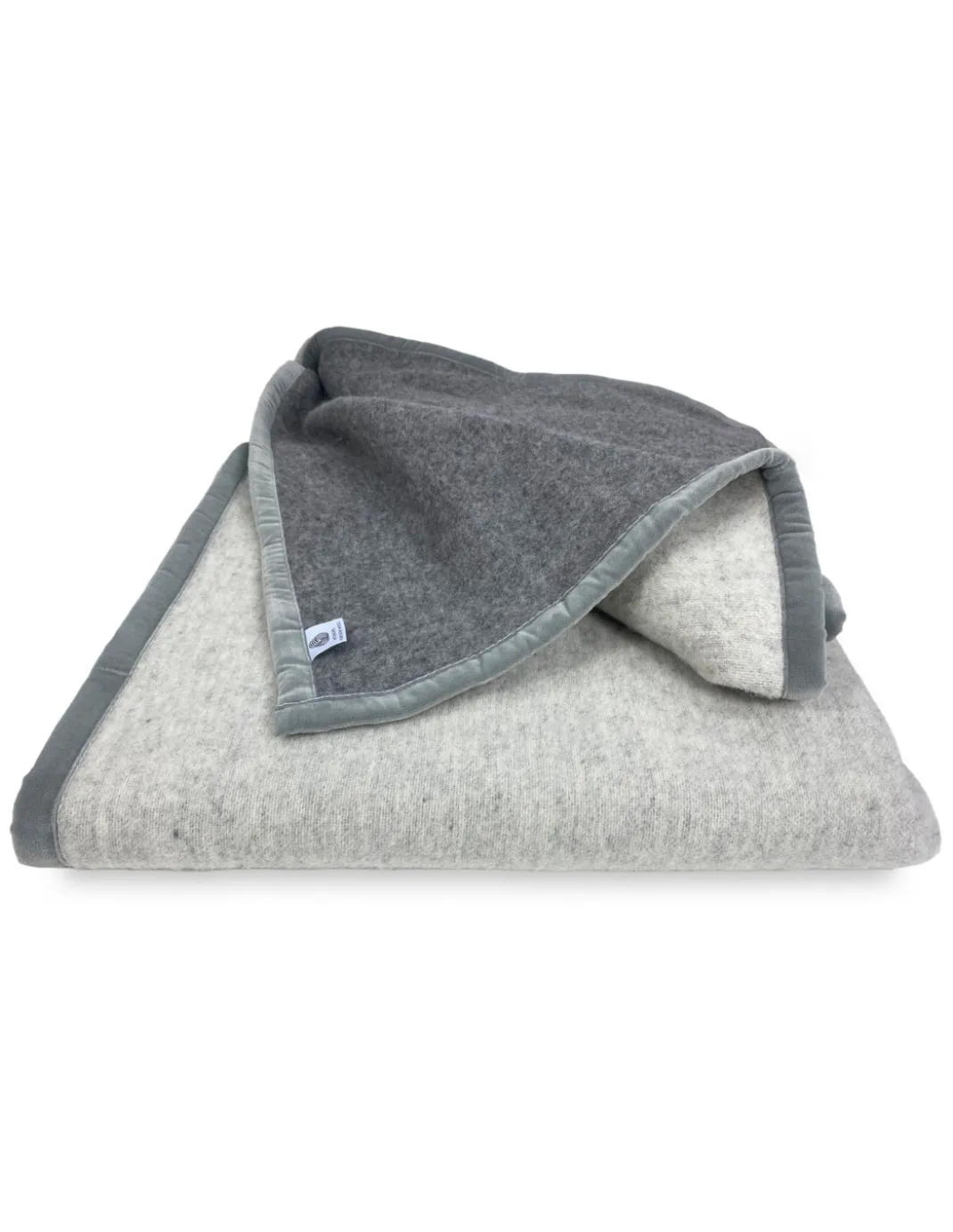 COPERTA BICOLOR in vera pura LANA vergine morbida e calda GRIGIO Melange
