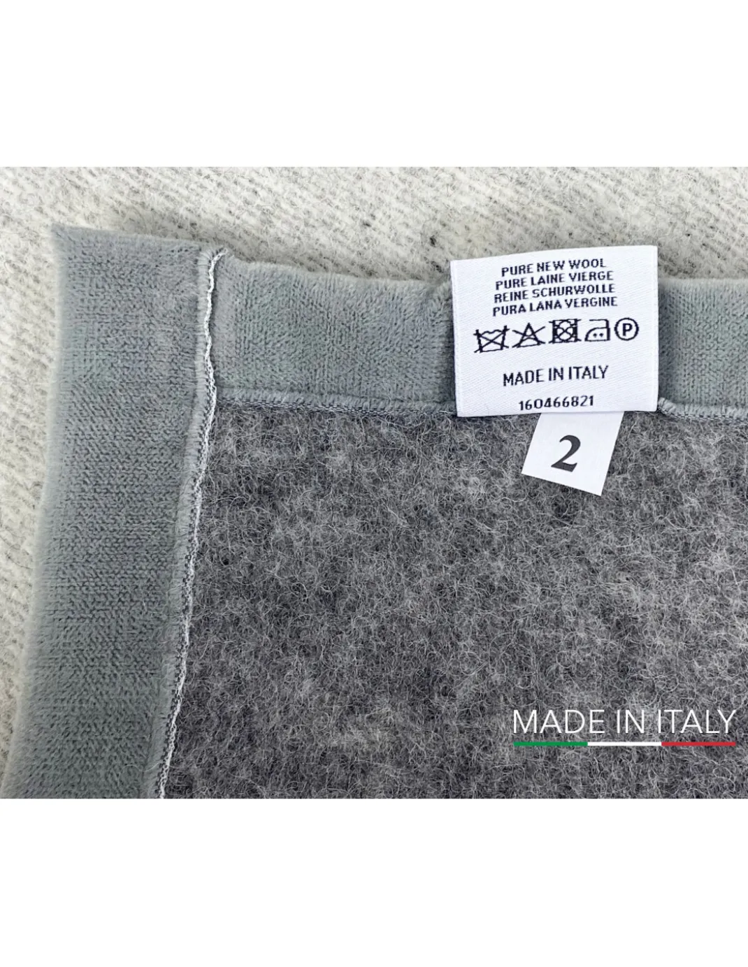 COPERTA BICOLOR in vera pura LANA vergine morbida e calda GRIGIO Melange