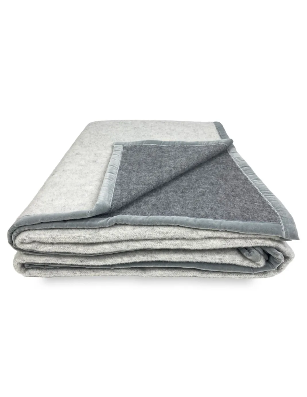 COPERTA BICOLOR in vera pura LANA vergine morbida e calda GRIGIO Melange