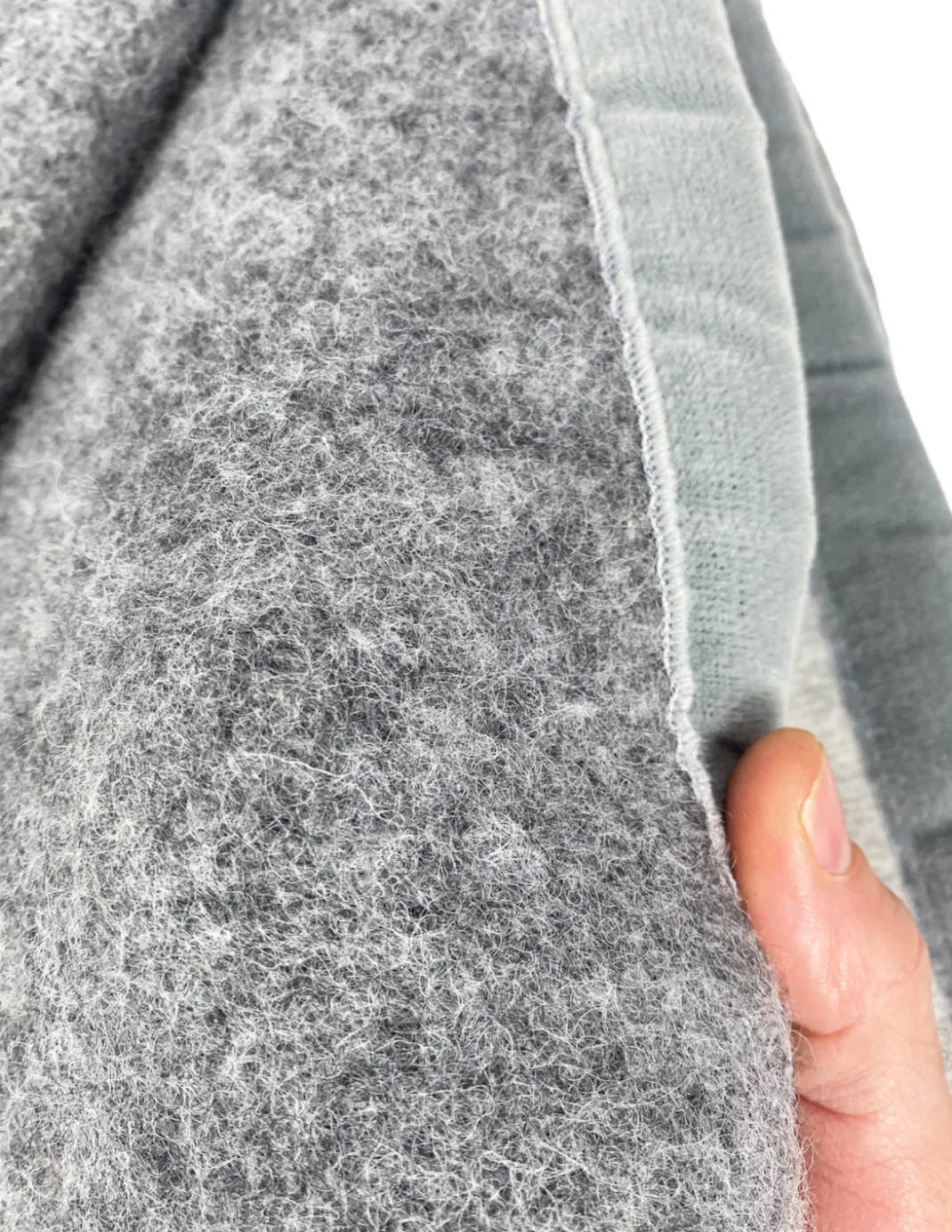 COPERTA BICOLOR in vera pura LANA vergine morbida e calda GRIGIO Melange