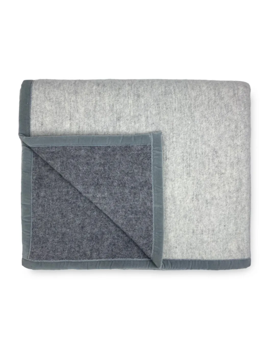 COPERTA BICOLOR in vera pura LANA vergine morbida e calda GRIGIO Melange