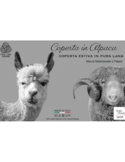 COPERTA Estiva LEGGERA IN LANA MERINO FINE E ALPACA matrimoniale 2 PIAZZE