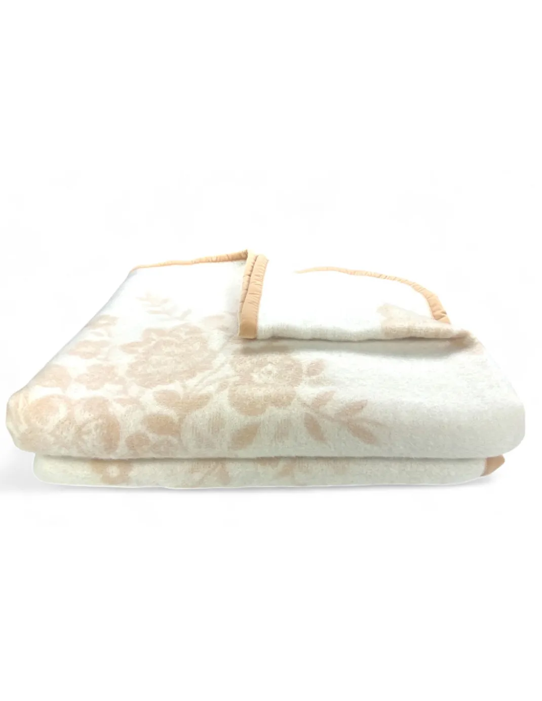 Coperta Flower in 100% Pura Lana Morbida e Calda con Bordino in Velluto - Comfort ed Eleganza, Design Classico - Made in Italy