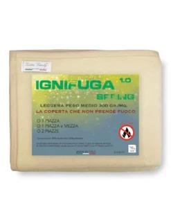 COPERTA IGNIFUGA SPRING antifiamma Peso Medio 1.0 ANTIFUOCO CLASSE 1 omologata MADE in ITALY Beige