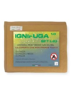 COPERTA IGNIFUGA SPRING antifiamma Peso Medio 1.0 ANTIFUOCO CLASSE 1 omologata MADE in ITALY Nocciola