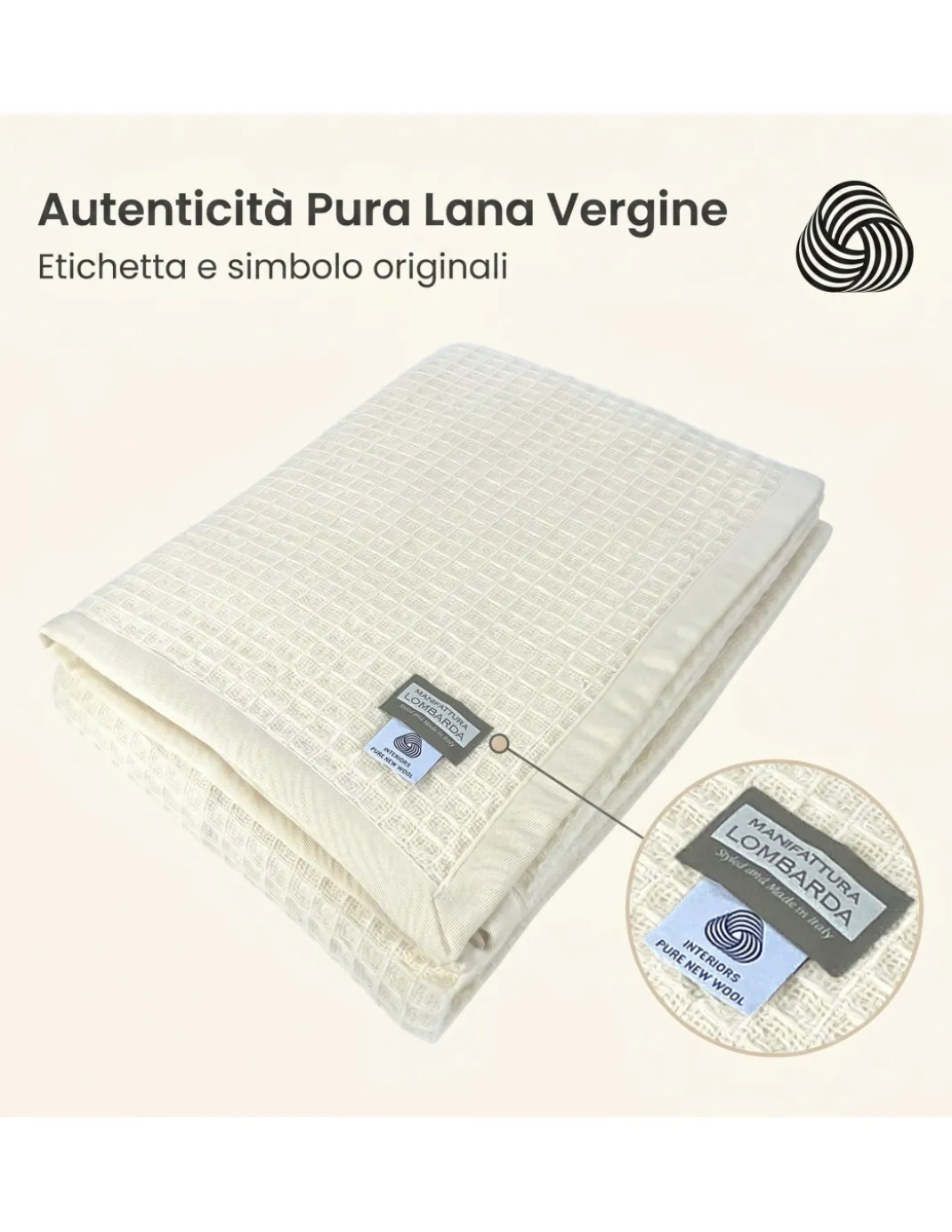Coperta in Lana Estiva Maia - Pura Lana Vergine - Leggera e Traspirante - Antipilling - Made in Italy