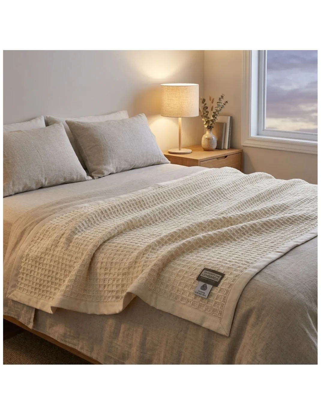 Coperta in Lana Estiva Maia - Pura Lana Vergine - Leggera e Traspirante - Antipilling - Made in Italy