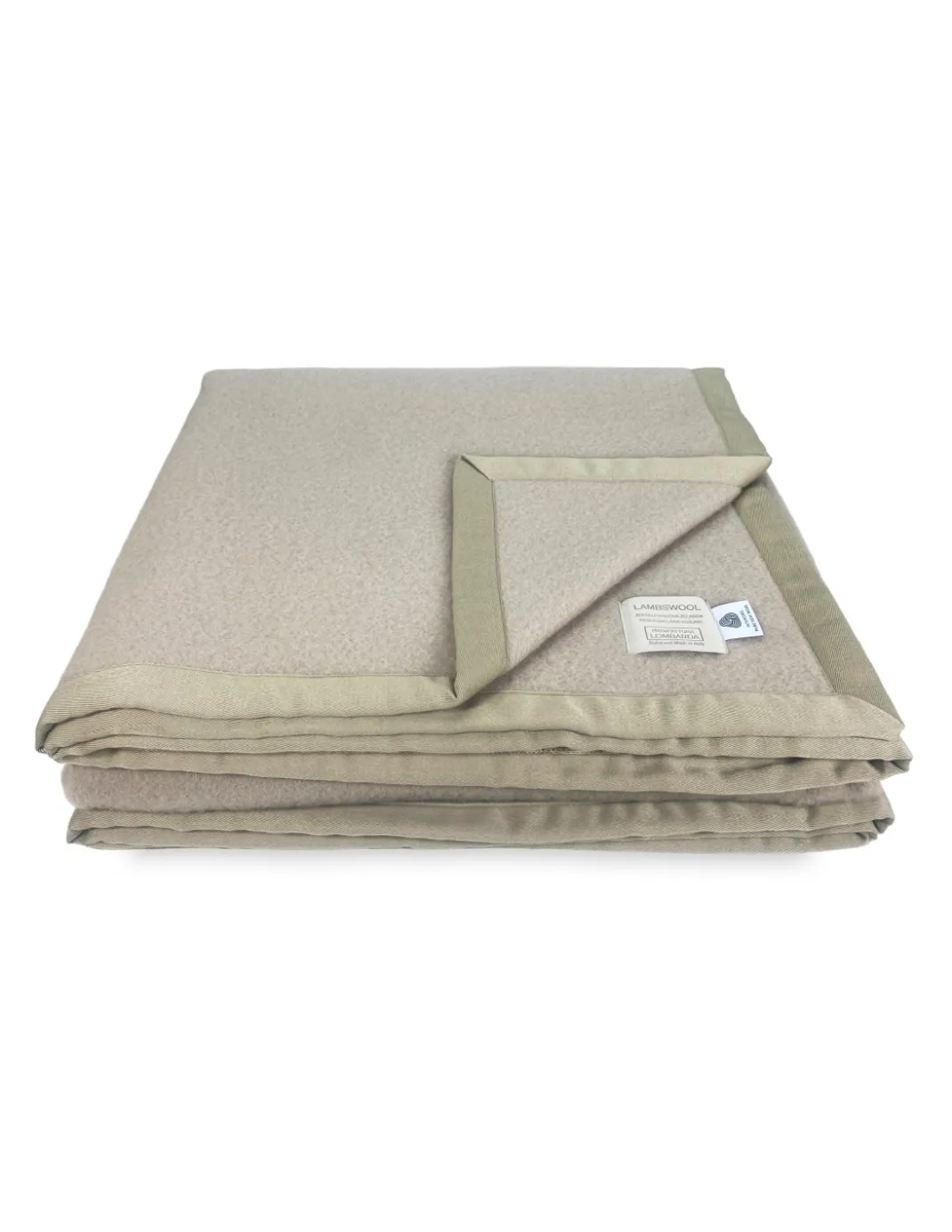 COPERTA in lana LAMBSWOOL Beige LINO Matrimoniale 2 Piazze