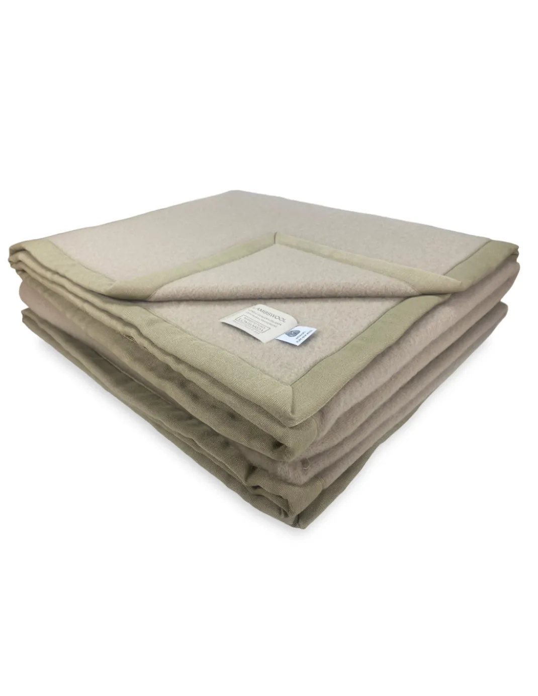 COPERTA in lana LAMBSWOOL Beige LINO Matrimoniale 2 Piazze