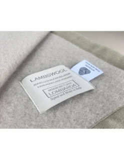 COPERTA in lana LAMBSWOOL Beige LINO Matrimoniale 2 Piazze