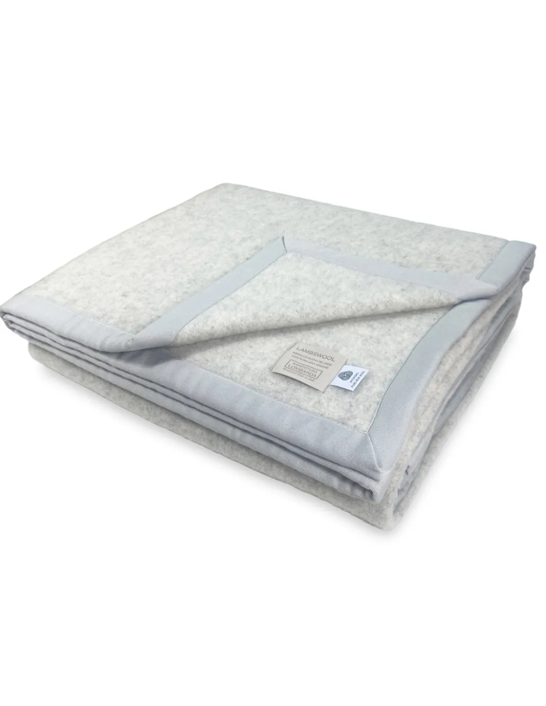 COPERTA in lana LAMBSWOOL GRIGIO MELANGE Matrimoniale 2 Piazze