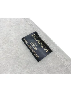 COPERTA ISLANDA in vera pura LANA vergine morbida e calda BEIGE Melange
