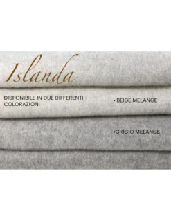 COPERTA ISLANDA in vera pura LANA vergine morbida e calda BEIGE Melange