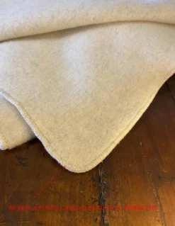 COPERTA ISLANDA in vera pura LANA vergine morbida e calda BEIGE Melange