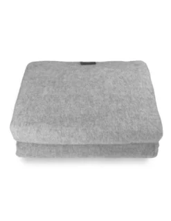 COPERTA ISLANDA in vera pura LANA vergine morbida e calda GRIGIO Melange