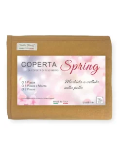 COPERTA Leggera estiva SPRING Peso Medio Modacrilico MADE in ITALY Nocciola