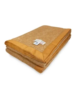 COPERTA leggera PRIMAVERILE NANTES estiva IN LANA MERINO FINE matrimoniale 2 PIAZZE beige