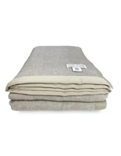 COPERTA leggera PRIMAVERILE NANTES estiva IN LANA MERINO FINE matrimoniale 2 PIAZZE tortora