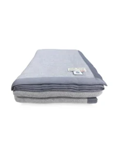COPERTA leggera PRIMAVERILE NANTES estiva IN LANA MERINO FINE matrimoniale 2 PIAZZE grigio