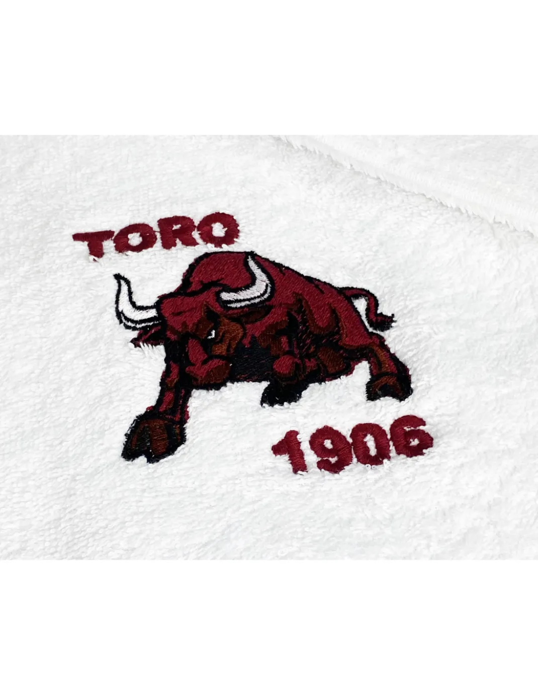 COPPIA ASCIUGAMANI ricamati TORO 1906 e cartolina TORINO È