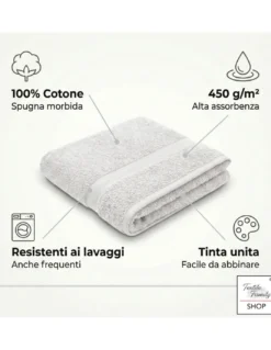 Coppia Asciugamani Viso e Ospite Taupè - Spugna 100% Cotone 450 g/m² Made in Italy